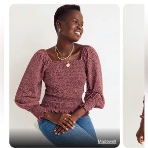 Madewell Lucie Smocked top in cottage garden